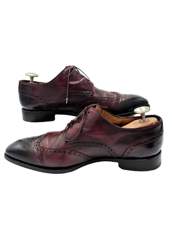 Scarpe Di Bianco Italy Luxury Wingtip Dress Shoe Men 13 Burgundy Leather Oxfords main image 4
